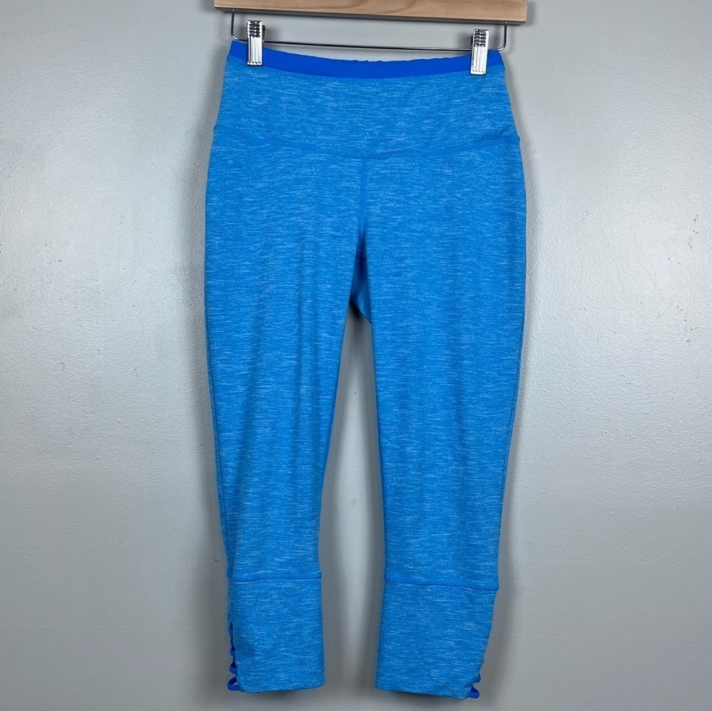 Prana Women's Tori Heathered Blue Capri Leggings/ Yoga Pants W4TORI115 Size S